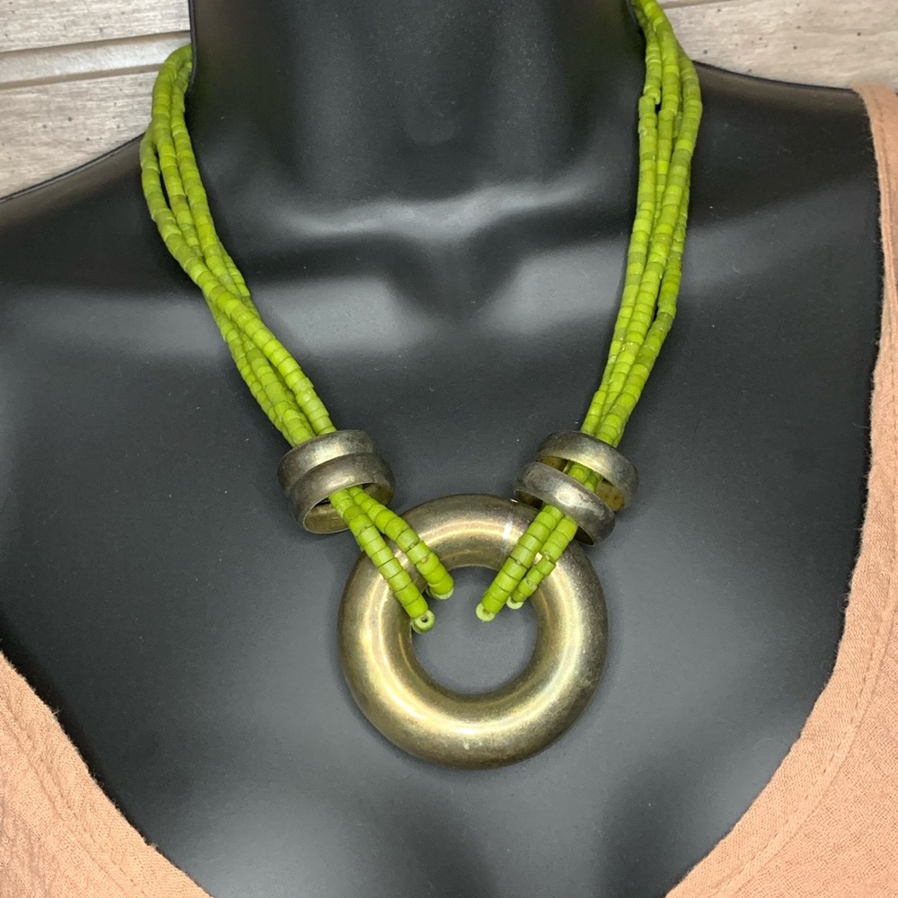 Green beaded necklace